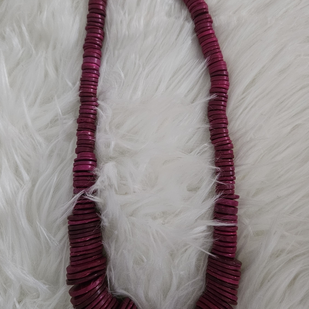& Other Stories Deep Pink Disc Necklace